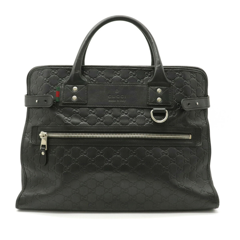 Gucci Guccissima Web Loop Business Bag Briefcase Leather Black